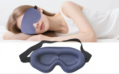 Produktbild von Schlafmaske, lichtundurchlässige 3D-Augenmaske, druckfreie Nachtmaske für Damen und Herren, verstellbarer Riemen, weiche, atmungsaktive Augenabdeckung