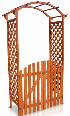 Image de Mucola Arche de roses avec portail Pergola Arche de treillis Spalier bois Treillis Pergola Colonne de roses Arche de jardin - Marron