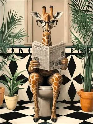 Produktbild von Leinwandbild Lustige Giraffe 57x77 cm