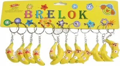 Immagine prodotto di Banana Giallo Portachiavi Ciondolo Per Zaino Borsa Set Da 12 Pezzi