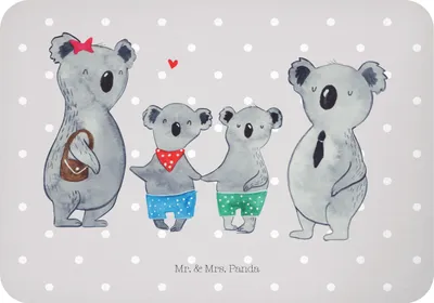 Produktbild von Mr. & Mrs. Panda magnet Koala Familie zwei - Grau Pastell - Geschenk, Koalabär, memomagnet, Pinnwandmagnet, Familienleben, Zusammen, rechteckmagnet, Kühlschrankmagnet
