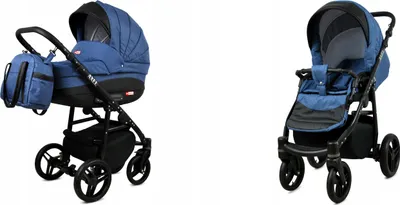 Produktbild von BabyLux® Axel | 2in1 Kinderwagen Set | Jeans | Kombikinderwagen | Kinderwagenset | Buggy + Babyw