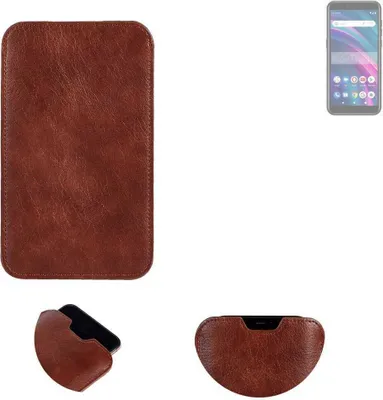 Produktbild von K-S-Trade Schutzhülle Handyhülle kompatibel mit BLU C5 Max Handytasche Kunstleder Sleeve in braun