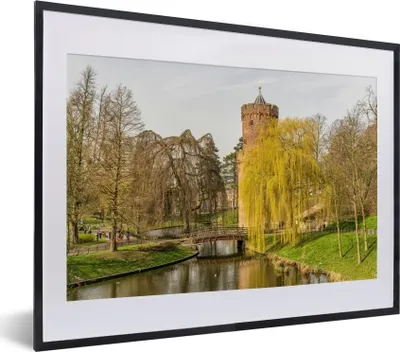 Produktbild von MuchoWow® MuchoWow® Gerahmtes Poster Wasser - Baum - Nijmegen 40x30 cm - Poster mit zchwarzem Bilderrahmen - Bilderrahmen - Poster im Rahmen