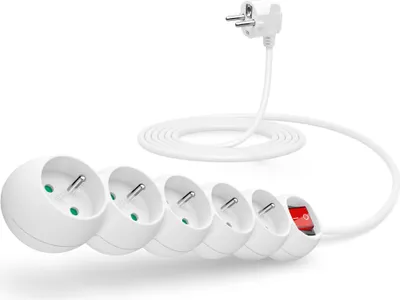 Obrázek produktu pro Connect IT CI-1285, 3 m, Vnitřní, Bílá, 5 AC zásuvky / AC zásuvek, 230 V, 2500 W