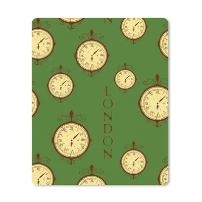 Produktbild von MuchoWow® Mauspad Mousepad London - Vintage - Uhr - Muster 19x23 cm - Mousepads - Maus Mat - Pad - Mausunterlage - Mauspads - Spielen