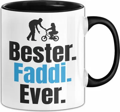 Produktbild von Bester Faddi Ever Tasse Geschenk zum Vatertag Geschenkidee Papa Geschenk von Sohn Tochter (Schwarz)