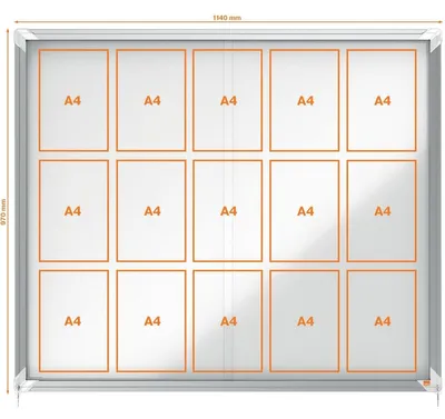 Image de Nobo Vitrine d'affichage 1902609 119,2x100x5,4cm 15xDIN A4 ws/si