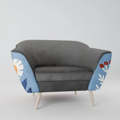 Immagine prodotto di SpaceRebels Poltrona soggiorno - Poltrona relax divano singolo per camera da letto - Poltrona TV - Poltrona imbottita con gambe in legno - grigio