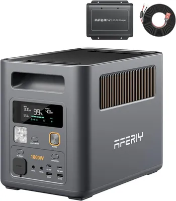 Imagen del producto de AFERIY P180 Pro 1800 W 1024 Wh con cargador DC-DC DC060 de 580 W, UPS, para camping y autocaravana