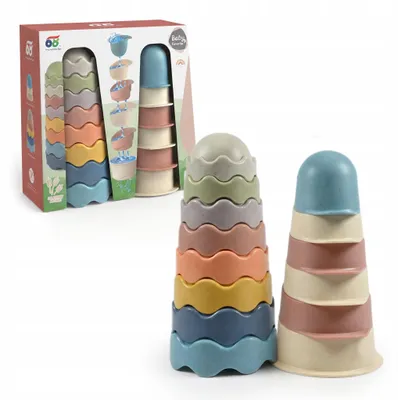 Produktbild von Sensory Spielzeug Stapelbecher für Babys Badewannenspielzeug Stapelturm Motorik