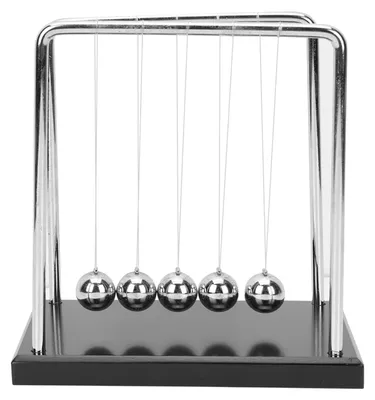 Imagen del producto de Newton, estructura metálica con bolas balanceadas, péndulo físico, decoración para escritorio, ideal para el estudio