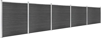 Produktbild von vidaXL Zaunelement Set WPC 872x186 cm Schwarz