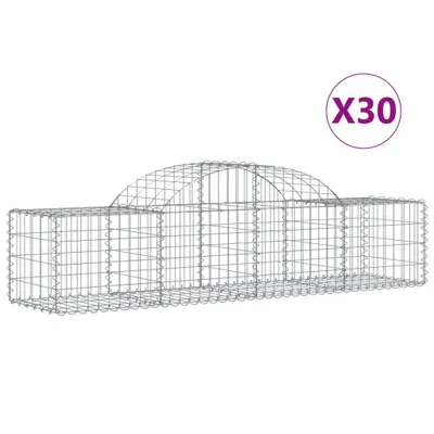 Produktbild von Gabionen mit Hochbogen 30 Stk. 200x50x40/60 cm Verzinktes Eisen