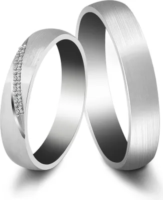 Produktbild von 925/- Echt Silber Partnerring "Lieran" für Herren, rhodiniert