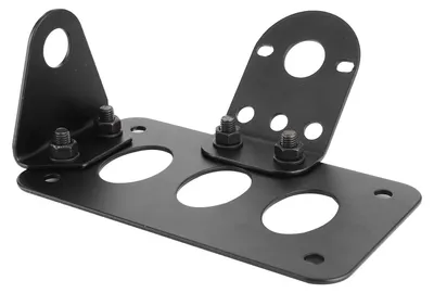 Image de Support de plaque d'immatriculation léger - Support en aluminium - Adapté aux motos - Installation horizontale ou verticale - Dimensions : 100 x 180 mm - Qualité exceptionnelle - Plaque de fixation pour moto