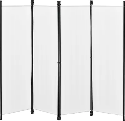A four-panel room divider is shown against a white background.