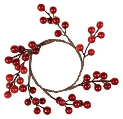 Image de Décoration de Noël baies rouges d'hiver 20 cm