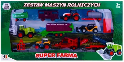 Produktbild von Landwirtschaftliche Maschinen Set Super Farm Traktoren Anhänger Spielzeug 12tlg.