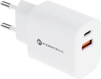 Zdjęcie produktu dla Ładowarka sieciowa do telefonu Forcell USB C + USB A QC4.0 PD 3A PD 30W