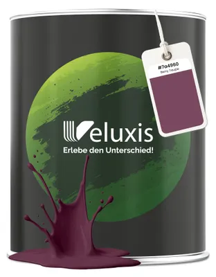 Produktbild von Wandfarbe Lila Berry Matt Innenfarbe – Deckkraft Klasse 1, VOC-frei, Ohne Grundierung, Tropfarm – Wohnzimmer & Schlafzimmer – 2,5L – Veluxis (Berry Taupe)