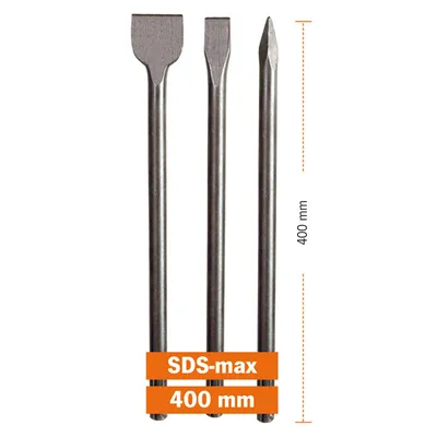 Image de Projahn Meißel Satz SDS-max ECO, 3-teilig, Spitzmeißel, Flachmeißel, Spatmeißel