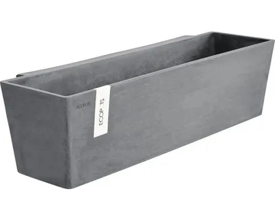 Produktbild von Blumenkasten Ecopots Manhattan Wall Kunststoff matt 55 x 17,4 x 15 cm grau