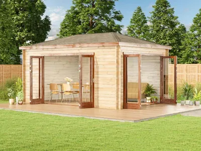 Produktbild von Alpholz Gartenhaus Sunrise ISO aus Holz Holzhaus Wandstärke: 40 mm Blockbohlenhaus