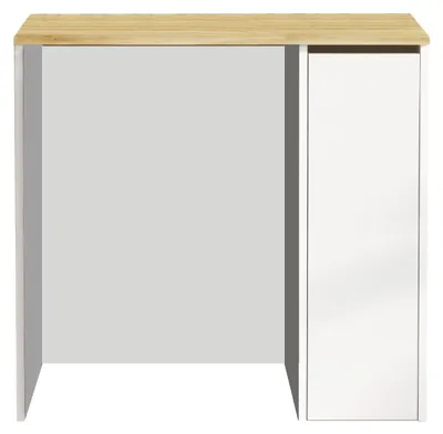 Image de Meuble de salle de bains en bois pour lave-linge « SA1 » - 93 x 60 x 88 cm - Blanc