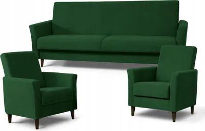 Produktbild von Couchgarnitur - Sofa Set - Grün - Sofa mit Schlaffunktion - Polstermöbel - 2 Sessel - Couch Ausziehbar - 3 Sitzer Sofa - GAMMA