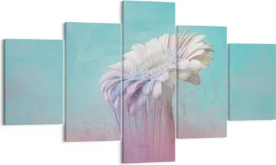 Produktbild von Bild auf Leinwand - Leinwandbild - 5 Teile - Modern Grafik Blume - 125x70cm - Wand Bild - Wanddeko - Wandbilder - Leinwanddruck - Bilder - Wanddekoration - Leinwand bilder - Wandbild - EA125x70-4534