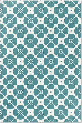 Produktbild von Florales Kachelmuster – Vinylteppich – 60x90 cm – Indoor Teppich – Flur – Pflegeleicht – Modern