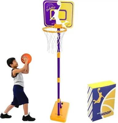 Zdjęcie produktu dla Obręcz do koszykówki dla dzieci z regulowaną wysokością - 93-161 cm - Mini siatka do koszykówki - Outdoor Indoor - Prezenty dla dzieci od 3 do 6 lat - Urodziny, Wielkanoc, Boże Narodzenie