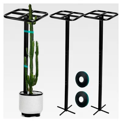 Produktbild von Verstellbares Rankgitter aus Metall für Gartenpflanzen, Kletterstützen mit breiten Stretchbändern, 152,4 cm, 2 Stück