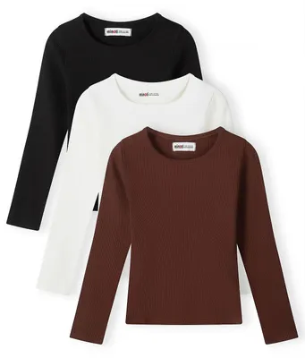 Produktbild von Minoti 3er-Pack Langarmshirts Bunt Gr. 104 für Mädchen