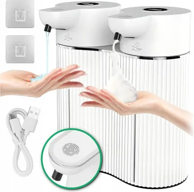 Image de Distributeur de savon liquide double sans contact 2x 350ml Distributeur automatique
