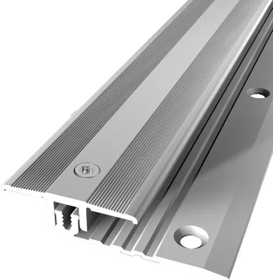 Produktbild von Übergangsschiene 11 x 40 x 1000 mm Übergangsprofil Übergangsleiste Aluminium eloxiert Geriffelt Versenkt Gebohrt Silber Küberit