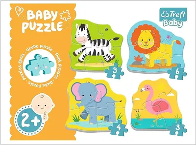 Obrázok produktu pre TREFL Puzzle Baby Classic Zvieratá na safari – 4 v 1, pre najmenších