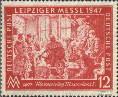 Produktbild von Briefmarken Alliierte Bes.-Gem.Ausg. 1947 Mi 965VI, Fleck unter E (Feld 8) postfrisch Leipziger Messe