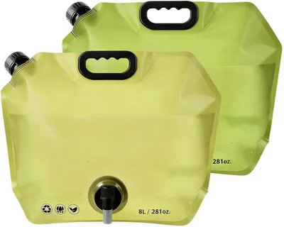Immagine prodotto di Contenitori pieghevoli per acqua con beccuccio, 2 pezzi, 8 litri, ideali per campeggio e attività all'aperto