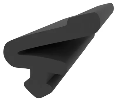 Produktbild von Anschlagdichtung mit Lippe für Kömmerling Fenster - Schwarz - 5 Meter - 11 mm Breite - Fensterdichtung Gummi - Dichtungsprofil