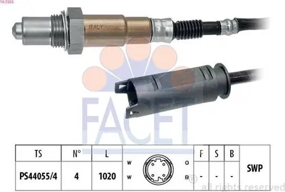 Produktbild von FACET Lambdasonde für BMW 3 Limousine (E46) Beheizt Planarsonde 1020mm 10.7255