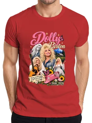 Produktbild von Dolly Parton Country Legende Sängerin 1946 2026 Rainbow Nashville Herren T-Shirt, Rot, M