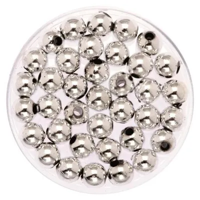 Produktbild von Glorex Deko Perlen 6 mm 75 g, silberfarben