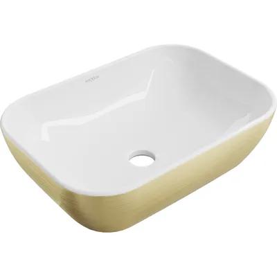 Obrázok produktu pre Mexen Rita umývadlo na dosku 45 x 32 cm, biela/zlatá - 21084553