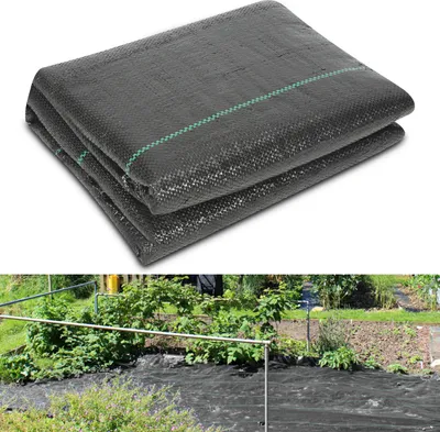 Produktbild von 2m x 10m Unkrautvlies Gartenvlies 90g/m², Unkrautfolie Bodengewebe Mulchvlies, Pflanzenschutz, wasserdurchlässig Bändchengewebe