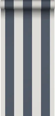 Zdjęcie produktu dla Sanders & Sanders Tapeta paski ciemnoniebieskimIszarym 53 cm x 10.05 m