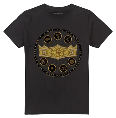 Produktbild von Game Of Thrones: House Of The Dragon - "Gods Kings Fire And Blood" T-Shirt für Herren/Damen Uni TV40975 (M) (Schwarz)