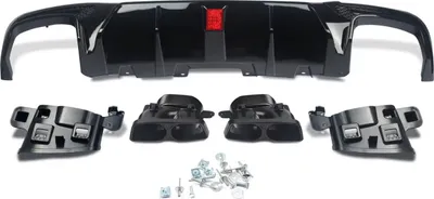 Produktbild von Achterdiffuser – Glänzend Schwarz mit Punkten – Für Mercedes GLE W166/X166 AMG-Line (GLE400/GLE350) – Auto Zubehör