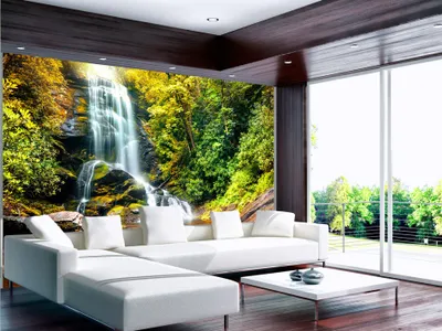 Produktbild von Vlies Fototapete 400x280 cm Tapeten Wandtapete XXL Natur Landschaft Wasserfall 10110903-42